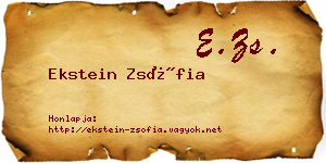 Ekstein Zsófia névjegykártya